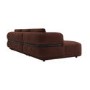 Dark Rust Velvet 4 Seater Left Hand L-Shape Curved Chaise Corner Sofa - Bodhi