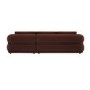 Dark Rust Velvet 4 Seater Right Hand L-Shape Curved Chaise Corner Sofa - Bodhi