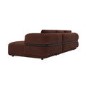 Dark Rust Velvet 4 Seater Right Hand L-Shape Curved Chaise Corner Sofa - Bodhi