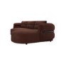 Dark Rust Velvet 4 Seater Right Hand L-Shape Curved Chaise Corner Sofa - Bodhi