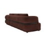 Dark Rust Velvet 4 Seater Right Hand L-Shape Curved Chaise Corner Sofa - Bodhi