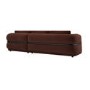Dark Rust Velvet 4 Seater Right Hand L-Shape Curved Chaise Corner Sofa - Bodhi