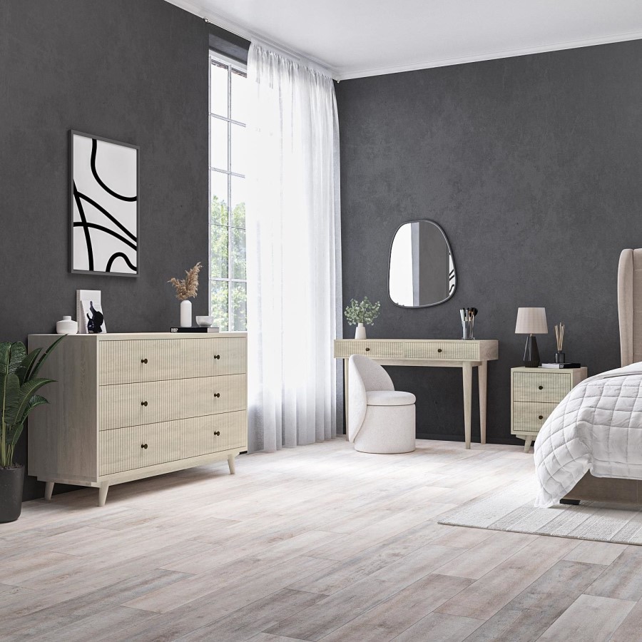 ONLY OPENED - Beau Solid Wood 2 Drawer Bedside Table - Scandi Style