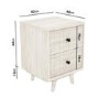 Cream Limewash 2 Drawer Bedside Table with Legs - Beau