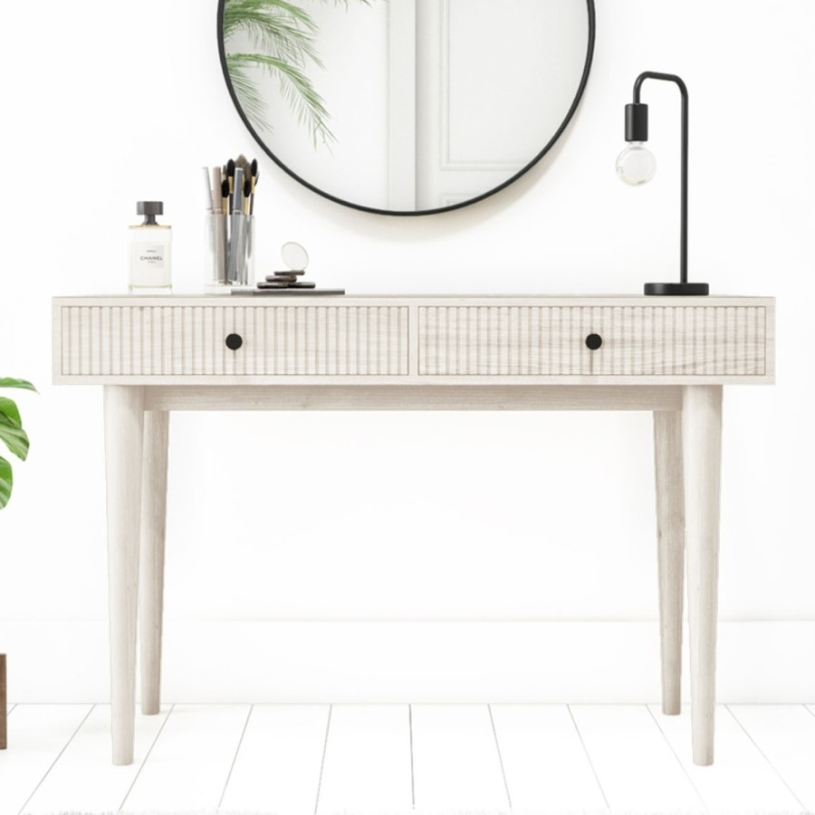 GRADE A2 - Rustic Wooden Dressing Table with 2 Drawers - Beau 