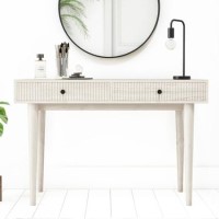 GRADE A1 - Beau Solid Wood 2 Drawer Dressing Table - Scandi Style