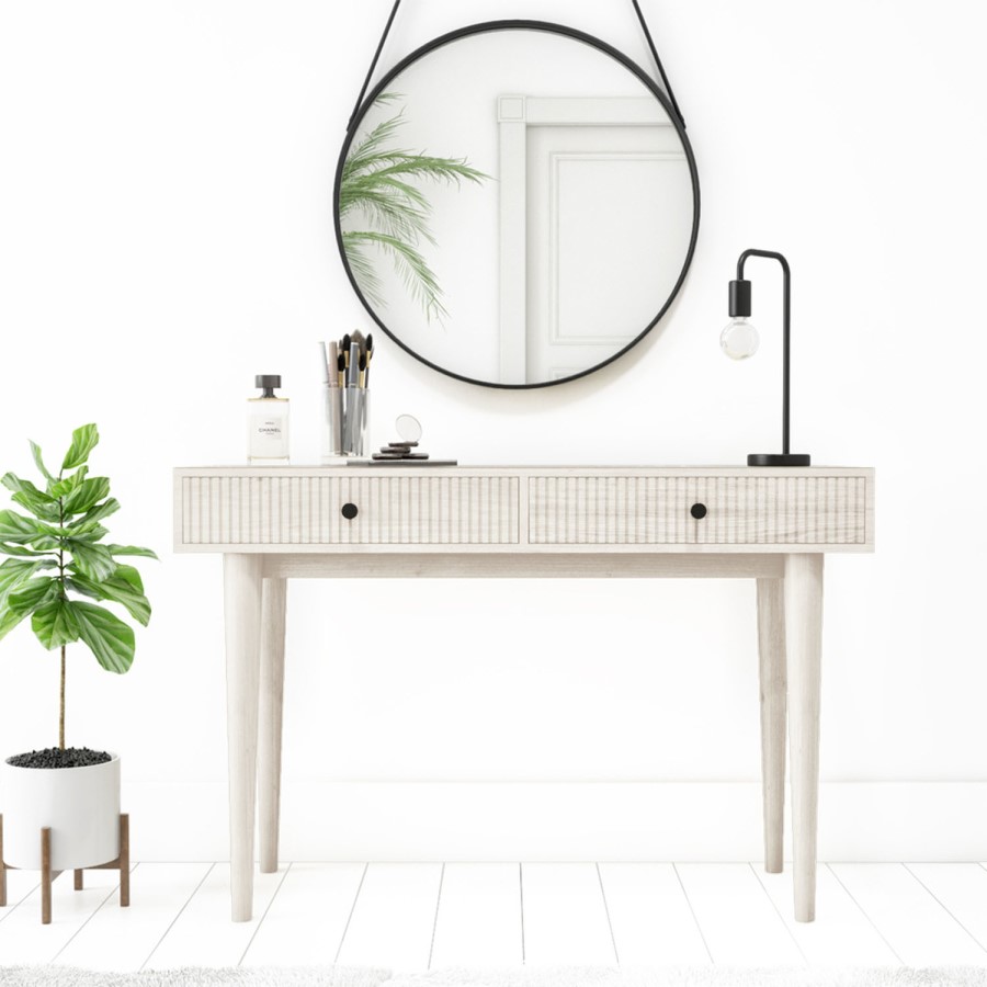 GRADE A2 - Rustic Wooden Dressing Table with 2 Drawers - Beau 