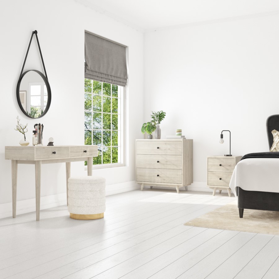 GRADE A2 - Rustic Wooden Chest of 3 Drawers - Beau