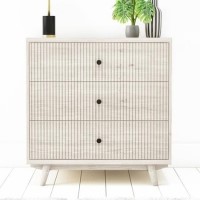 GRADE A2 - Rustic Wooden Chest of 3 Drawers - Beau