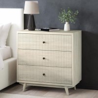 Cream Limewash Chest of 3 Drawers with Legs - Beau