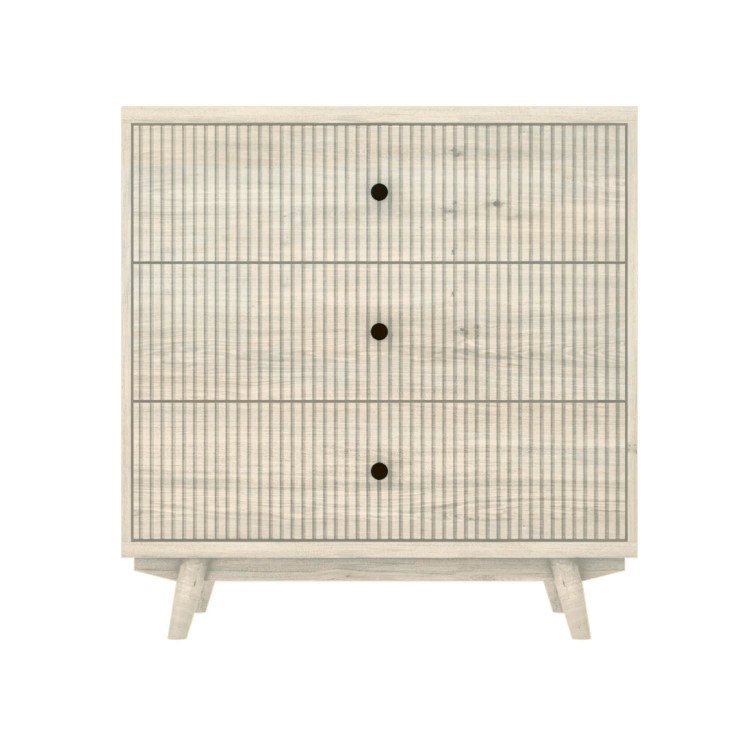 Cream Limewash Chest of 3 Drawers with Legs - Beau