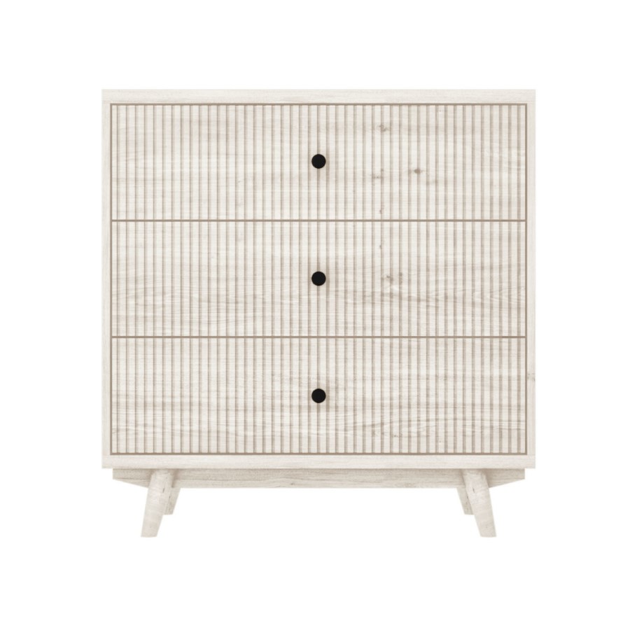 GRADE A2 - Rustic Wooden Chest of 3 Drawers - Beau