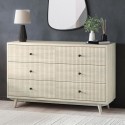 BEAU04A Wide Cream Solid Mango Wood Chest of 6 Drawers - Beau
