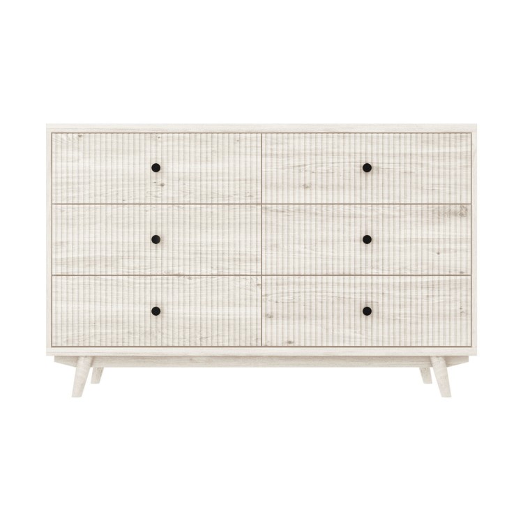 GRADE A2 - Beau Solid Wood Wide Chest of Drawers - Scandi Style