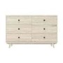 Wide Cream Limewash Chest of 6 Drawers with Legs - Beau