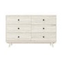 GRADE A2 - Wide Rustic Limewash Chest of 6 Drawers with Legs - Beau