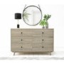 GRADE A1 - Beau Solid Wood Wide Chest of Drawers - Scandi Style