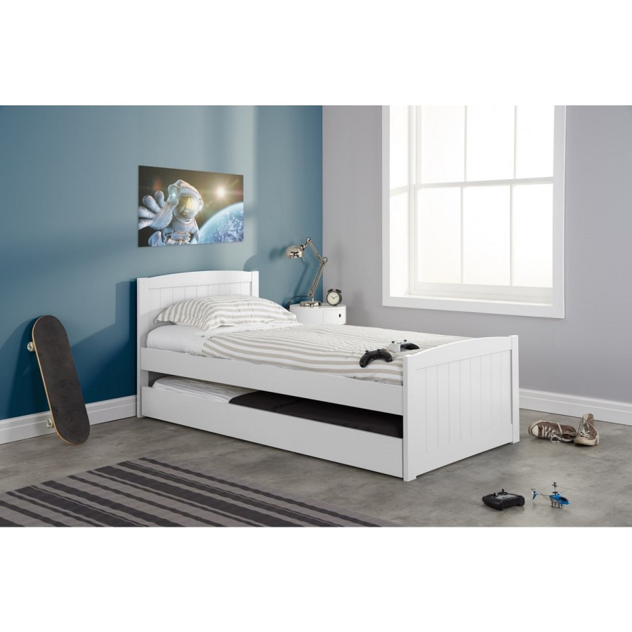 Beckton Single Guest Bed in White - Trundle Bed Included