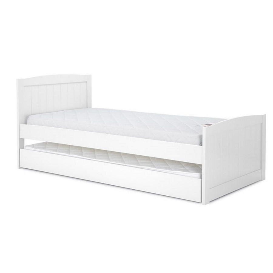 Beckton Single Guest Bed in White - Trundle Bed Included
