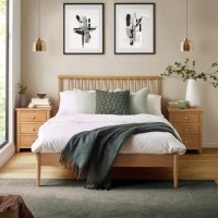Oak Spindle Double Bed Frame - Julian Bowen