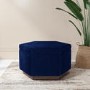 Large 80cm Navy Velvet Pouffe Stool with Storage - Bella