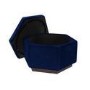 Large 80cm Navy Velvet Pouffe Stool with Storage - Bella