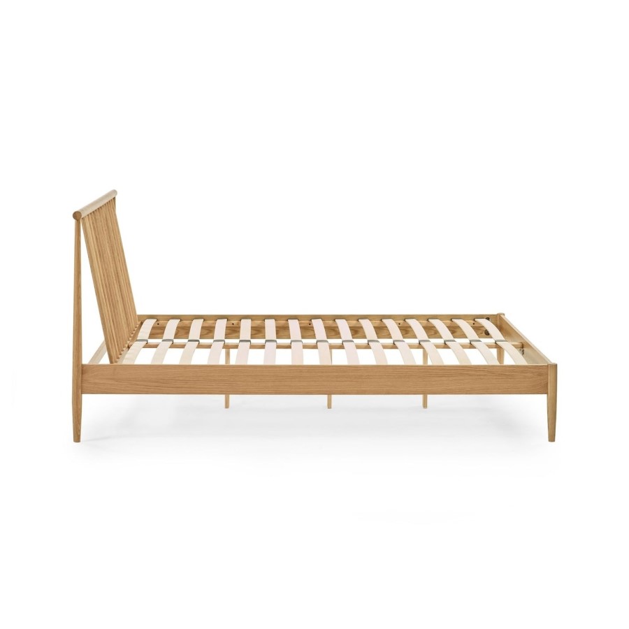 Oak Spindle Double Bed Frame - Julian Bowen
