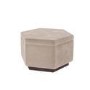 GRADE A2 - Large 80cm Beige Velvet Pouffe Stool with Storage - Bella