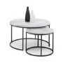 Julian Bowen Round Nest of Tables - White Faux Marble-Bellini