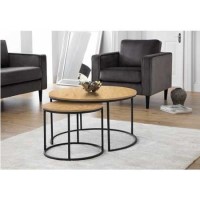 Julian Bowen Bellini Round Nest of 2 Tables - Oak Effect