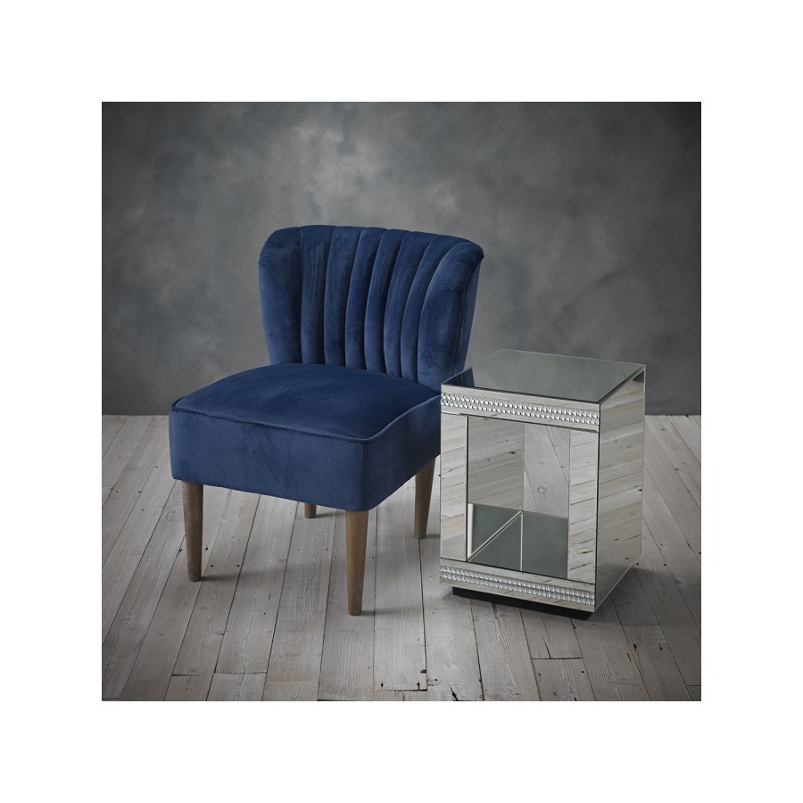 LPD Bella Occasional Chair in Midnight Blue Velvet