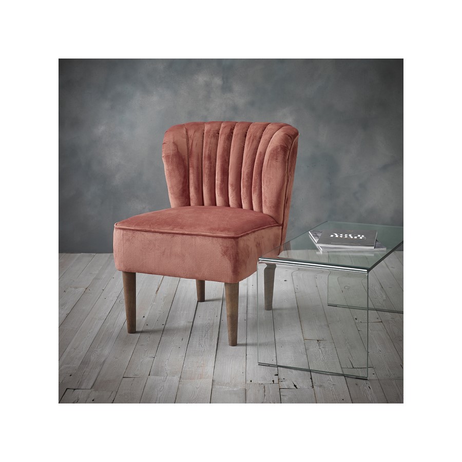 LPD Bella Occasional Chair in Vintage Pink Velvet