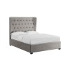 Grey Velvet Super King Size Ottoman Bed with Curved Headboard - Belgravia - LPD