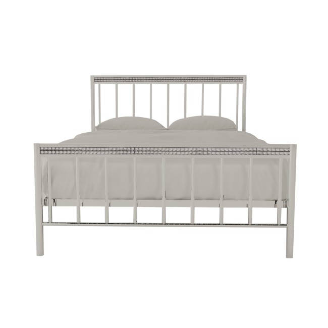LPD Bellini Double Bed in Chrome with Diamante Trim