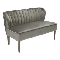 Grey Velvet Bedroom Bench - Bella - LPD