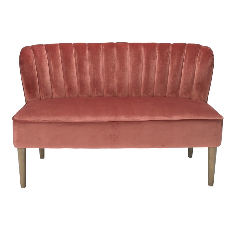 LPD Bella 2 Seater Sofa in Vintage Pink Velvet