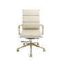 Beige Faux Leather High Back Office Chair - Benson