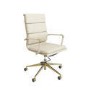 Beige Faux Leather High Back Office Chair - Benson