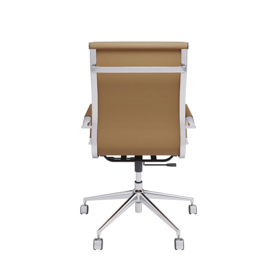 Tan Faux Leather High Back Office Chair - Benson