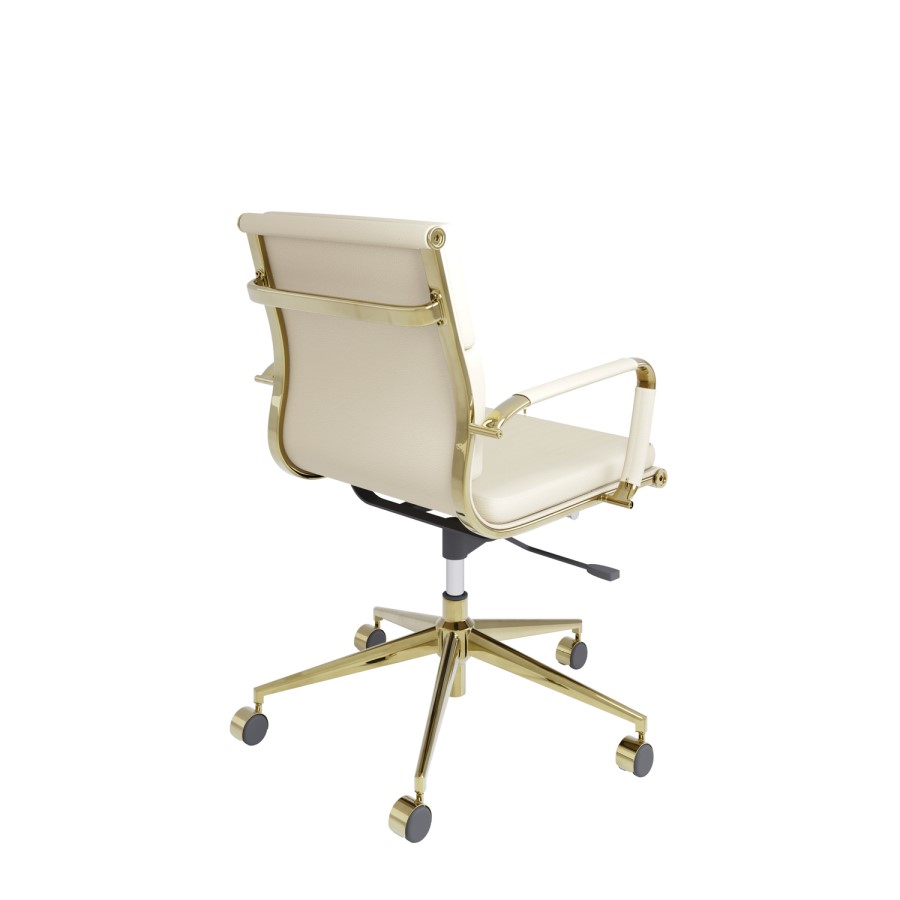 Beige Faux Leather Office Chair - Benson