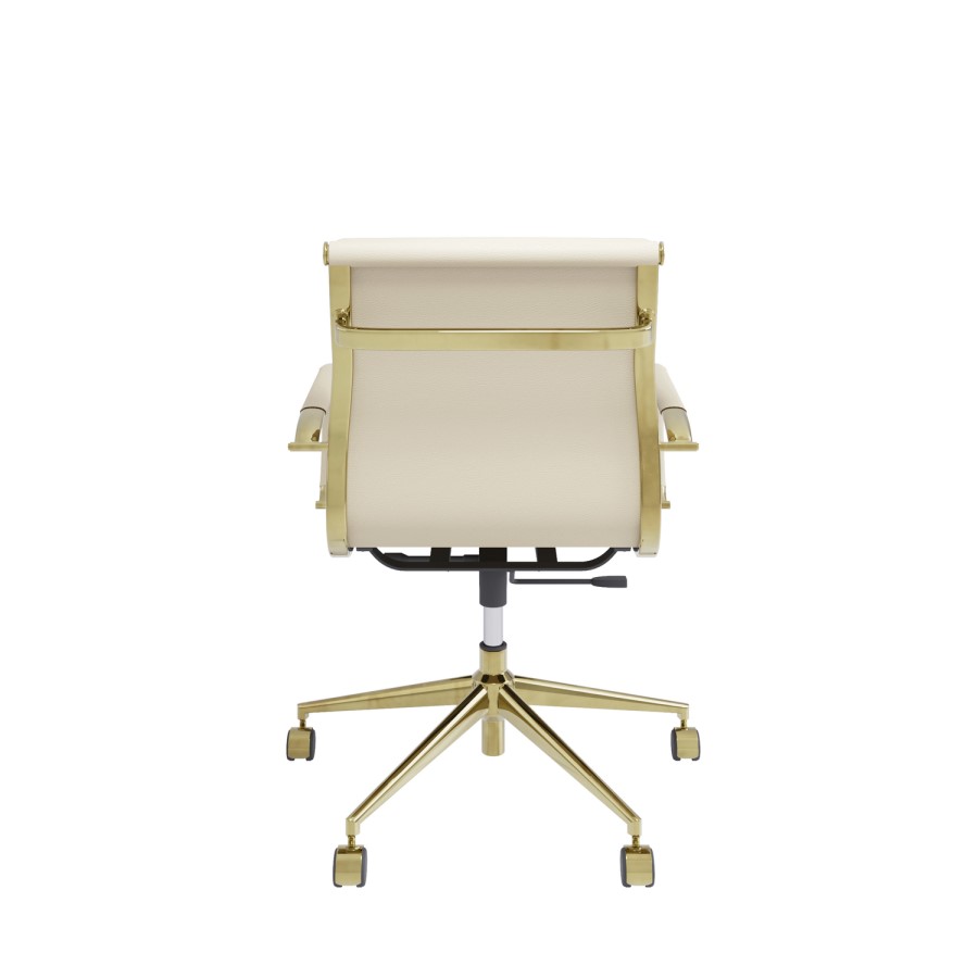 Beige Faux Leather Office Chair - Benson