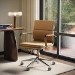 Tan Faux Leather Office Swivel Chair - Benson