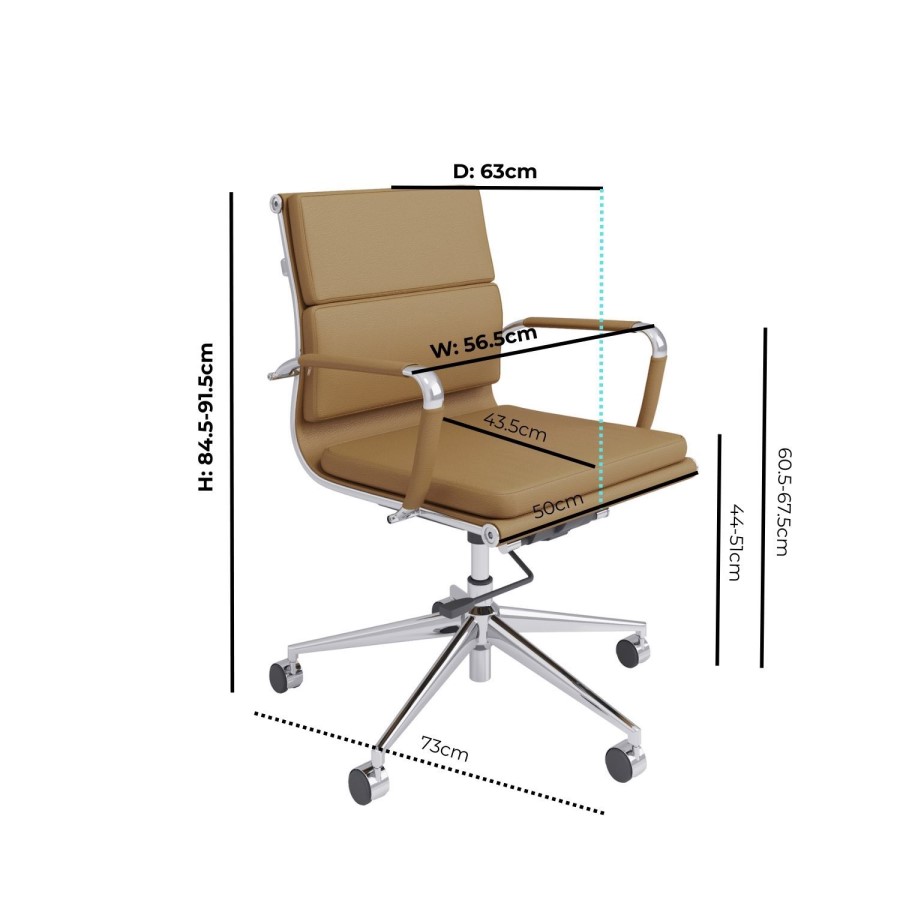 Tan Faux Leather Office Chair - Benson
