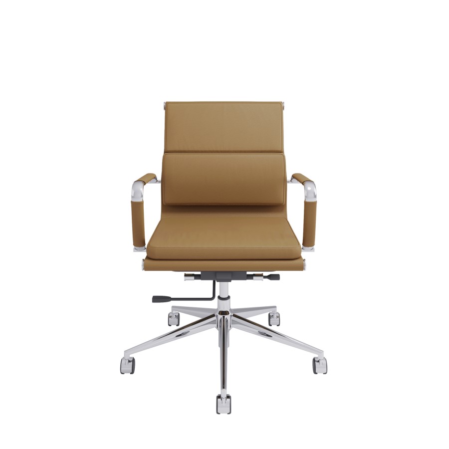 Tan Faux Leather Office Chair - Benson
