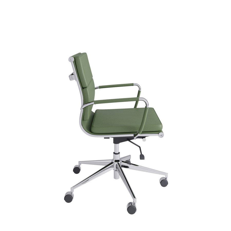 Green Faux Leather Office Chair - Benson