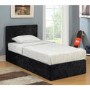 Birlea Berlin Ottoman Single Bed Upholstered in Black Crushed Velvet 