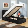 Birlea Berlin Ottoman Single Bed Upholstered in Black Crushed Velvet 