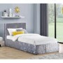 Birlea Berlin Ottoman Single Bed Upholstered in Steel Crushed Velvet 