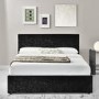 Birlea Berlin Ottoman Kingsize Bed Upholstered in Black Crushed Velvet