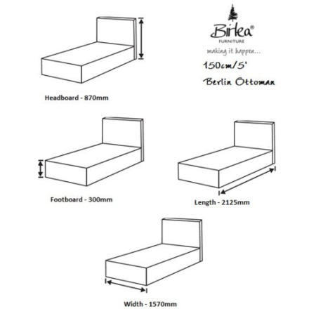 Birlea Furniture Berlin King Size Ottoman In White